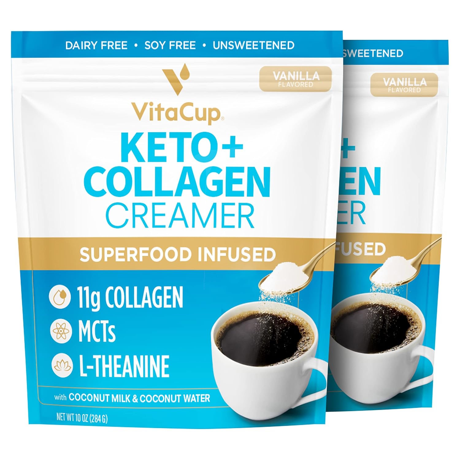 VitaCup Keto Collagen Coffee Creamer with MCT for Smoothies