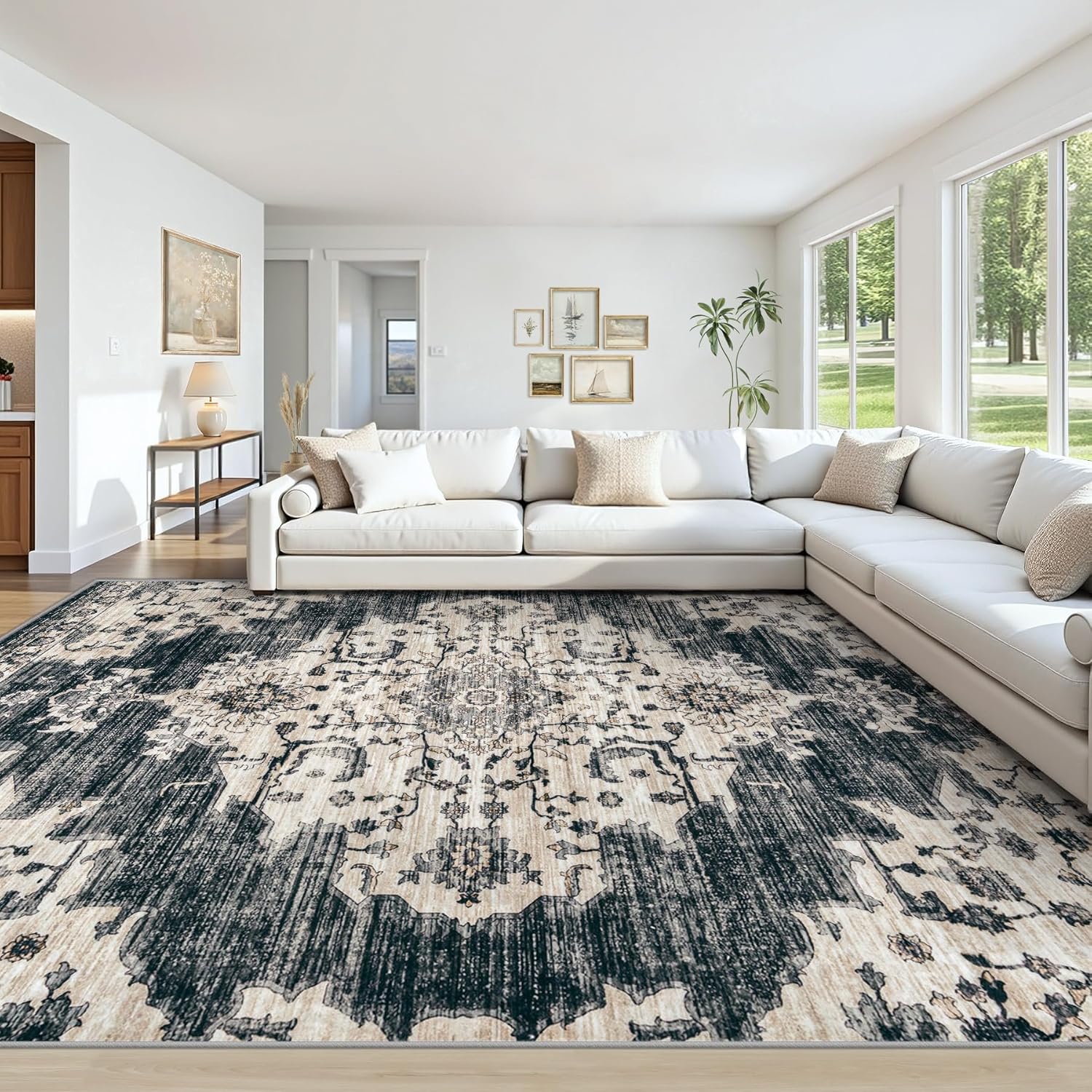 10x12 Area Rugs Washable Vintage Living Room Carpet Non-Slip