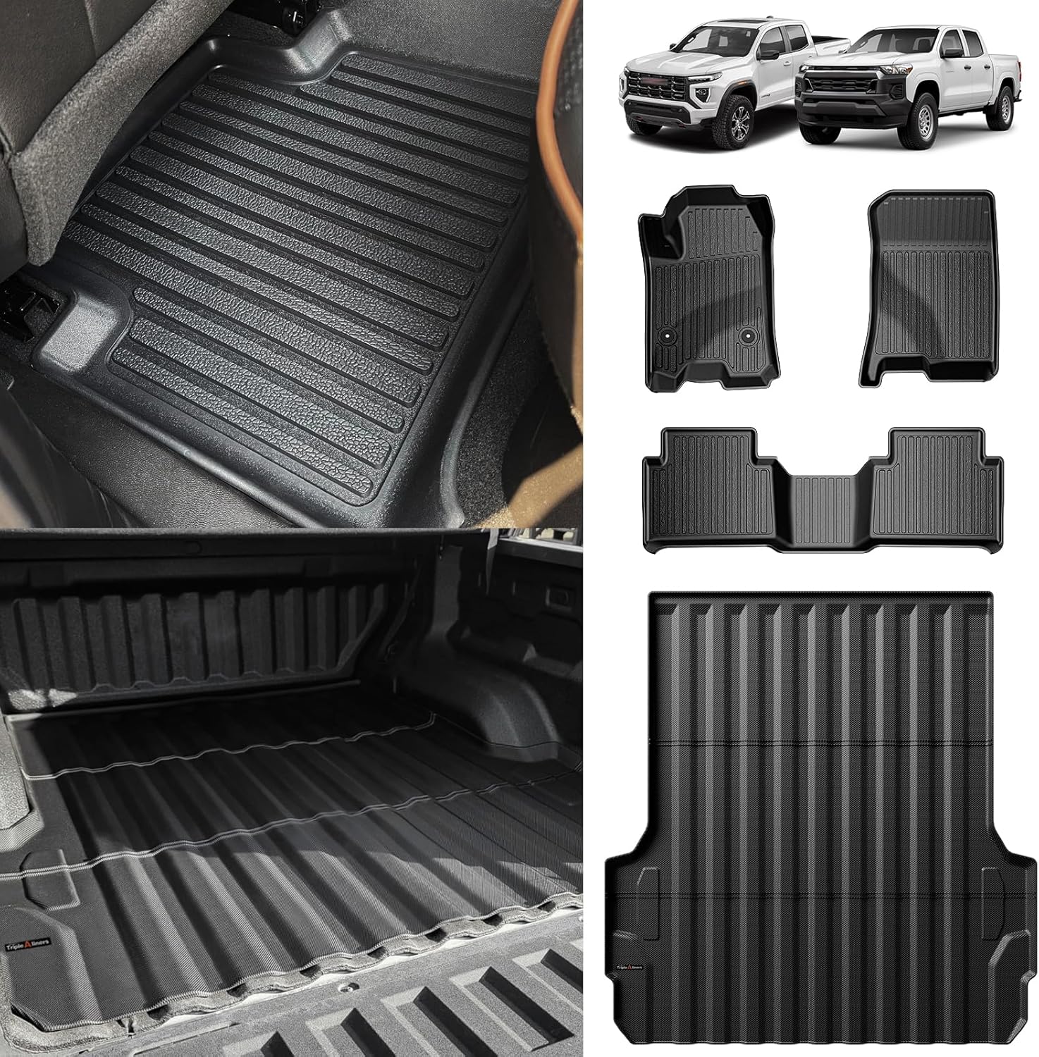 TripleAliners Truck Bed Mat and Floor Mats for Colorado 2023 2026
