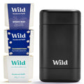 Refillable Deodorant Starter Kit - Black Case with Three Fresh Scents