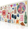 iCasso Desk Mat for Keyboard and Mouse - Large Watercolor Stickers