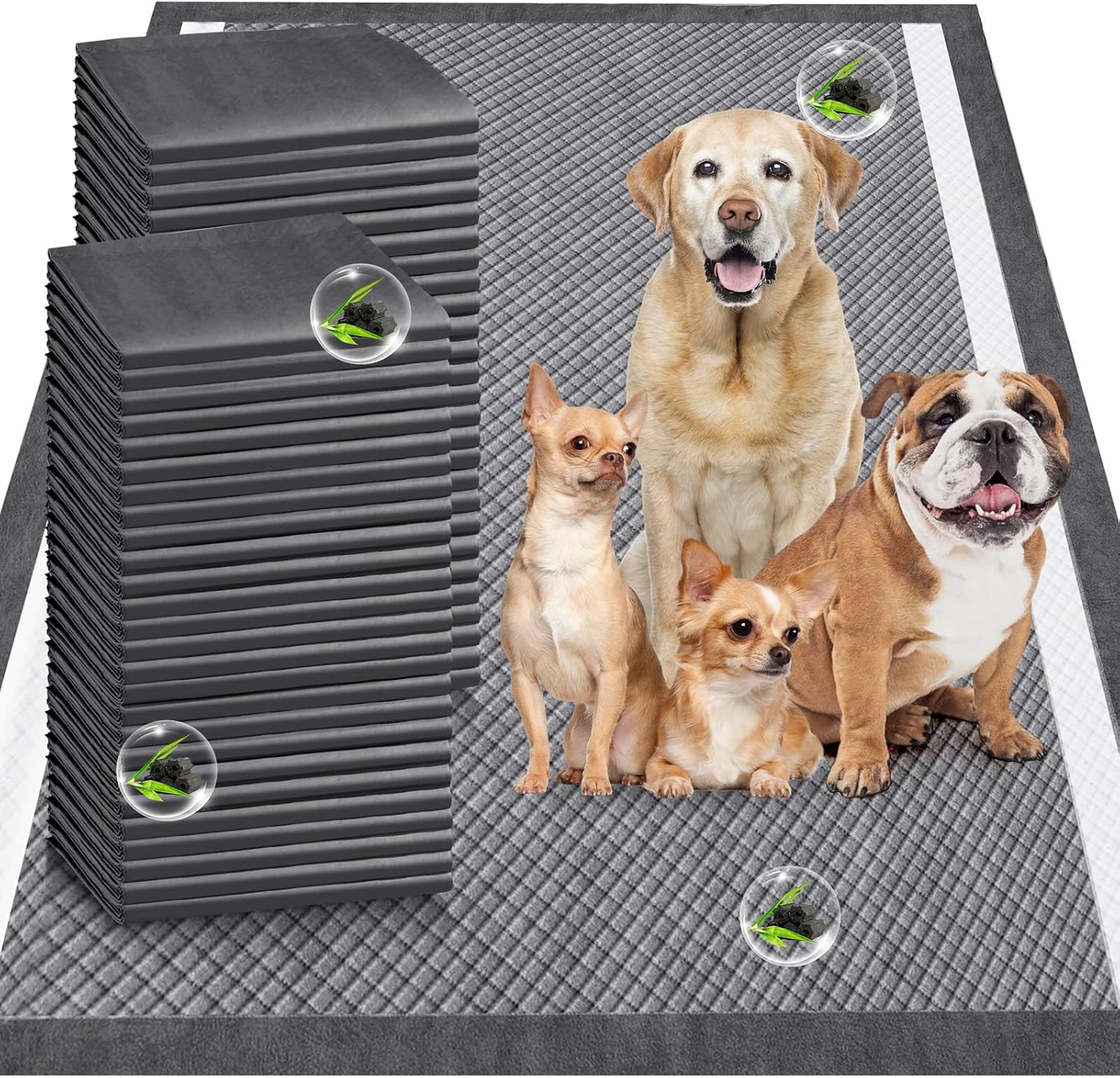 Gimars 4XL Charcoal Pee Pads for Dogs - Super Absorbent & Leak-Proof