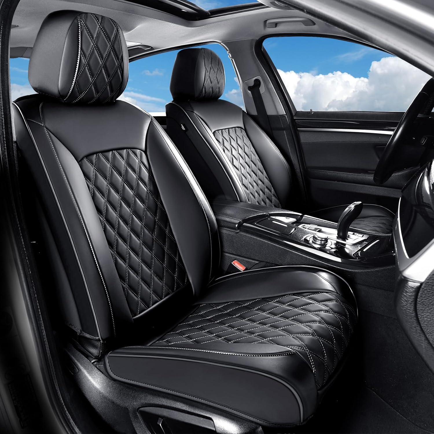 Huidasource Front Seat Covers - Stylish NAPPA Leather Protection