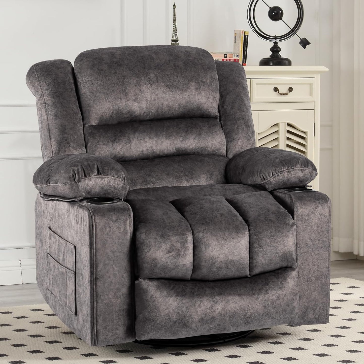 HOMYEDAMIC Modern Rocker Recliner | Ergonomic 360 Swivel Sofa