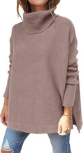 Women's Oversized Turtleneck Batwing Sleeve Tunic Sweater - Cozy Fit