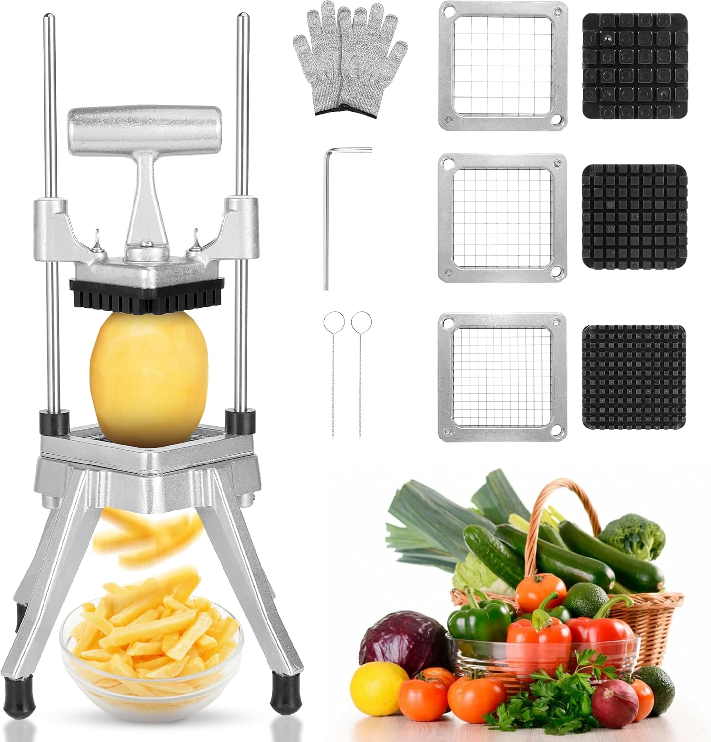 WICHEMI Commercial Vegetable Chopper Dicer for Home & Restaurant
