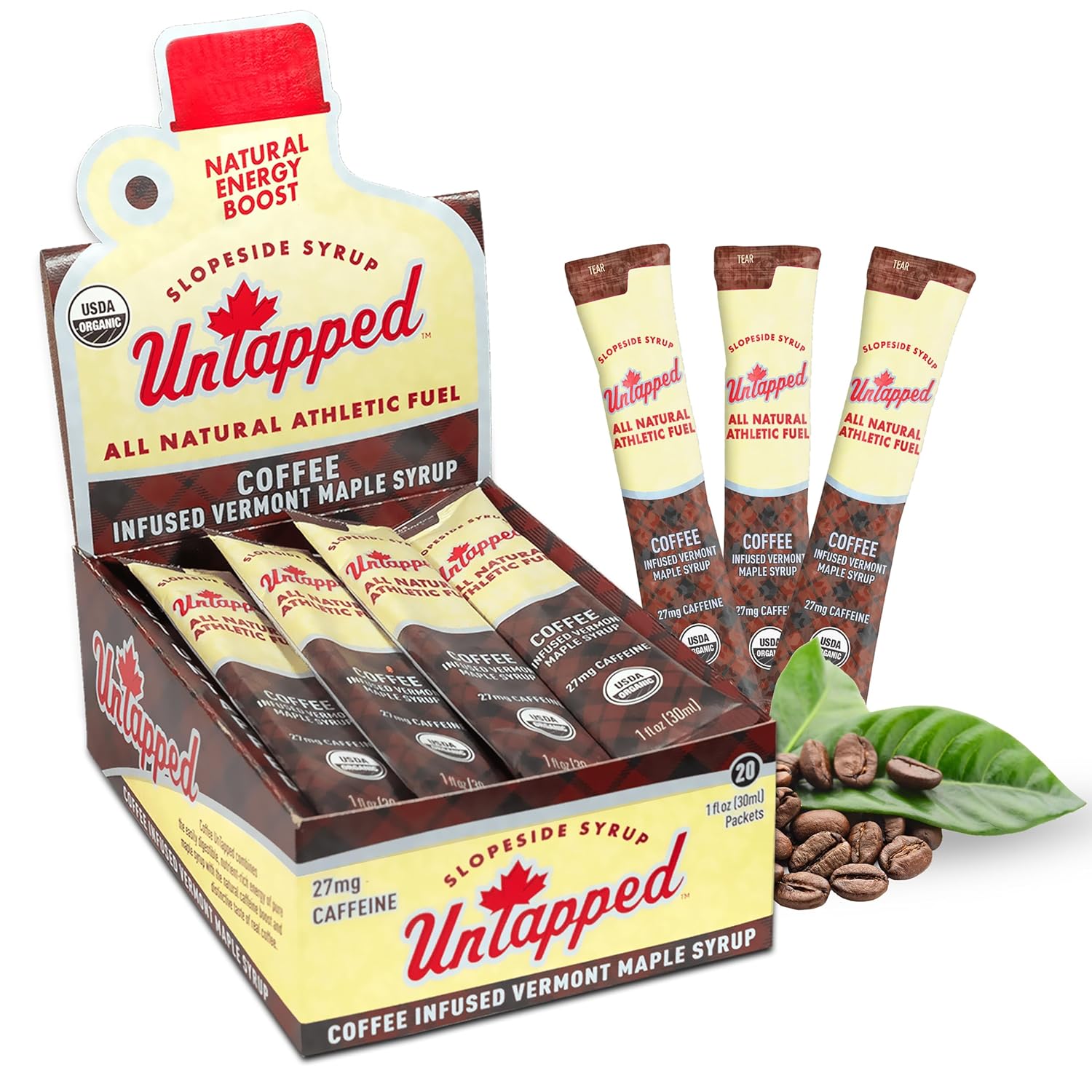UnTapped Coffee Infused Maple Syrup Packets for Athletes
