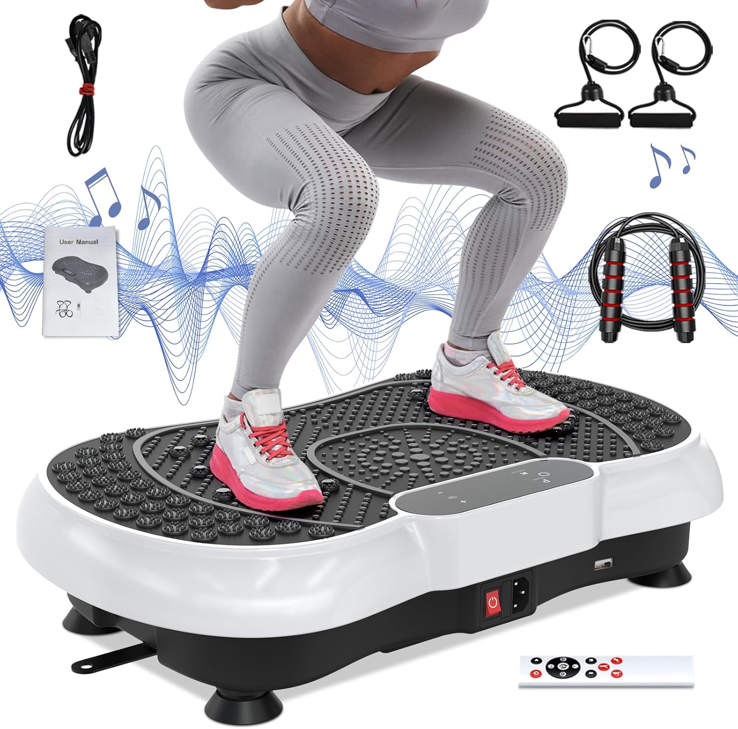 Vibration Plate Exercise Machine for Weight Loss with Bands
