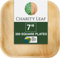 Disposable Palm Leaf 7ft Square Plates - Heavy-Duty Eco Dinnerware