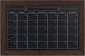 Magnetic Chalkboard Monthly Calendar 18x27 - Framed Walnut Brown