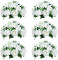 NUPTIO 6 Pcs Fake Flower Ball Arrangement for Home Decor