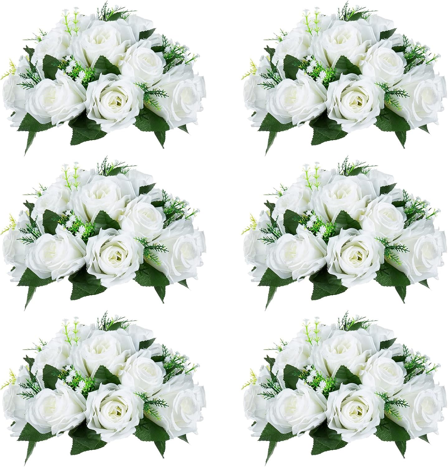 NUPTIO 6 Pcs Fake Flower Ball Arrangement for Home Decor