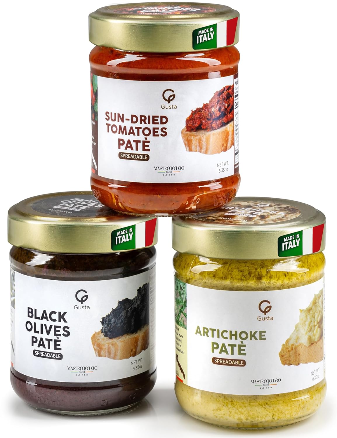 Gusta Variety Pack Spreadable Pates - Perfect for Snacks