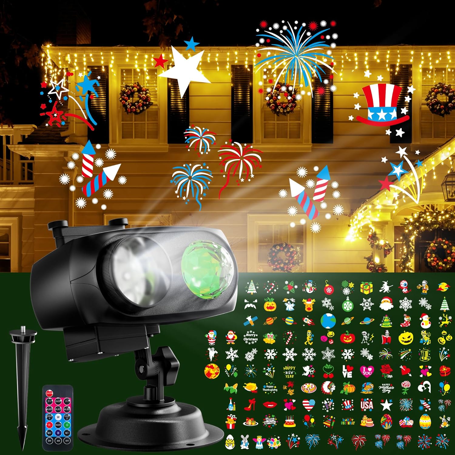 JACKYLED Christmas Projector: 2-in-1 HD Light Show