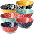 DOWAN Soup Bowls Set of 6, 23 oz Ceramic Cereal Bowls - Colorful