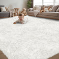 4x6 Area Rug for Living Room Ultra Soft Fluffy Shag White Rug