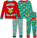 Dr. Seuss The Grinch Christmas Pajamas 4 Piece Set - Festive Kids