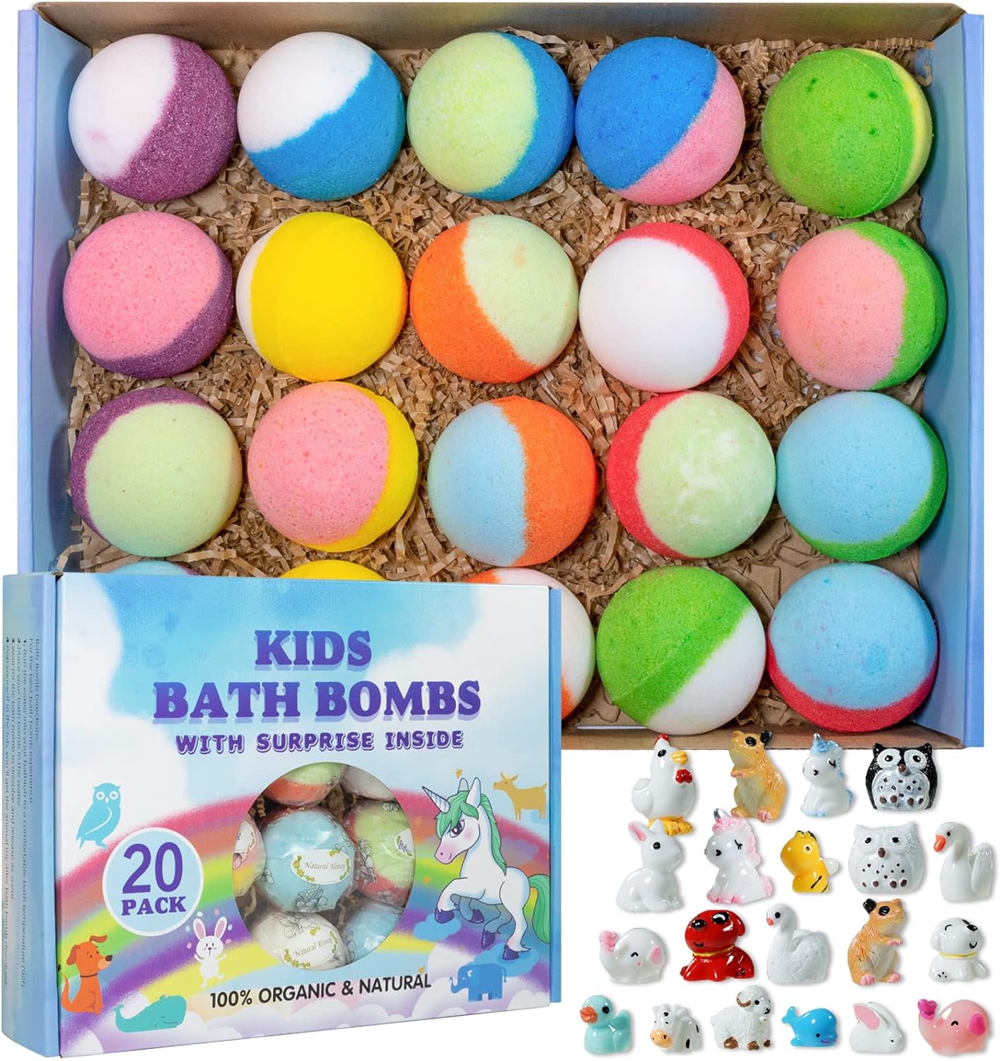 Kids' Organic Bath Bombs with Toys - Fun-filled Fizzies!