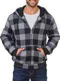 Hoodies for Men Full Zip Up Fleece Thick Sherpa Lined Coat - Warm