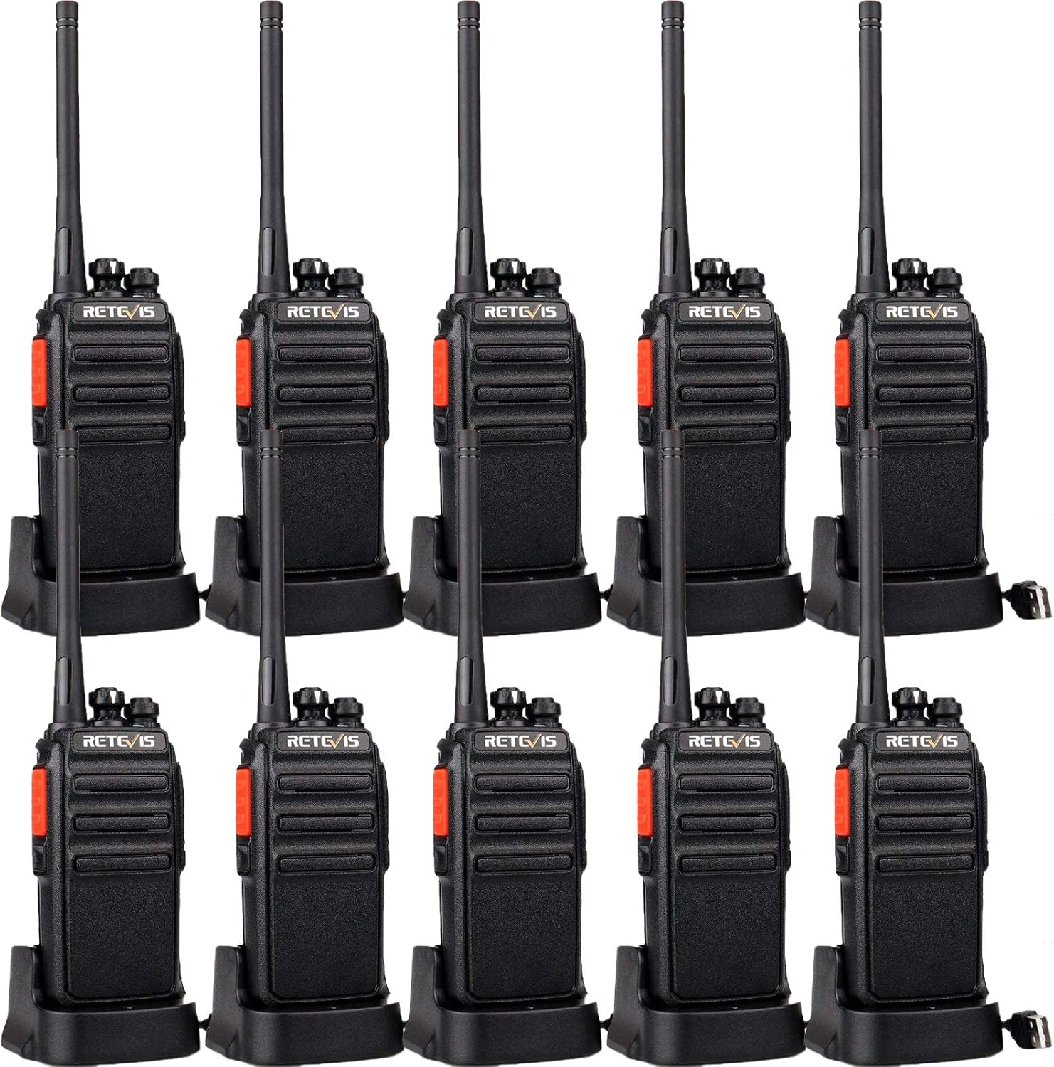 Retevis H-777S Long Range Walkie Talkies for Adults - 10 Pack