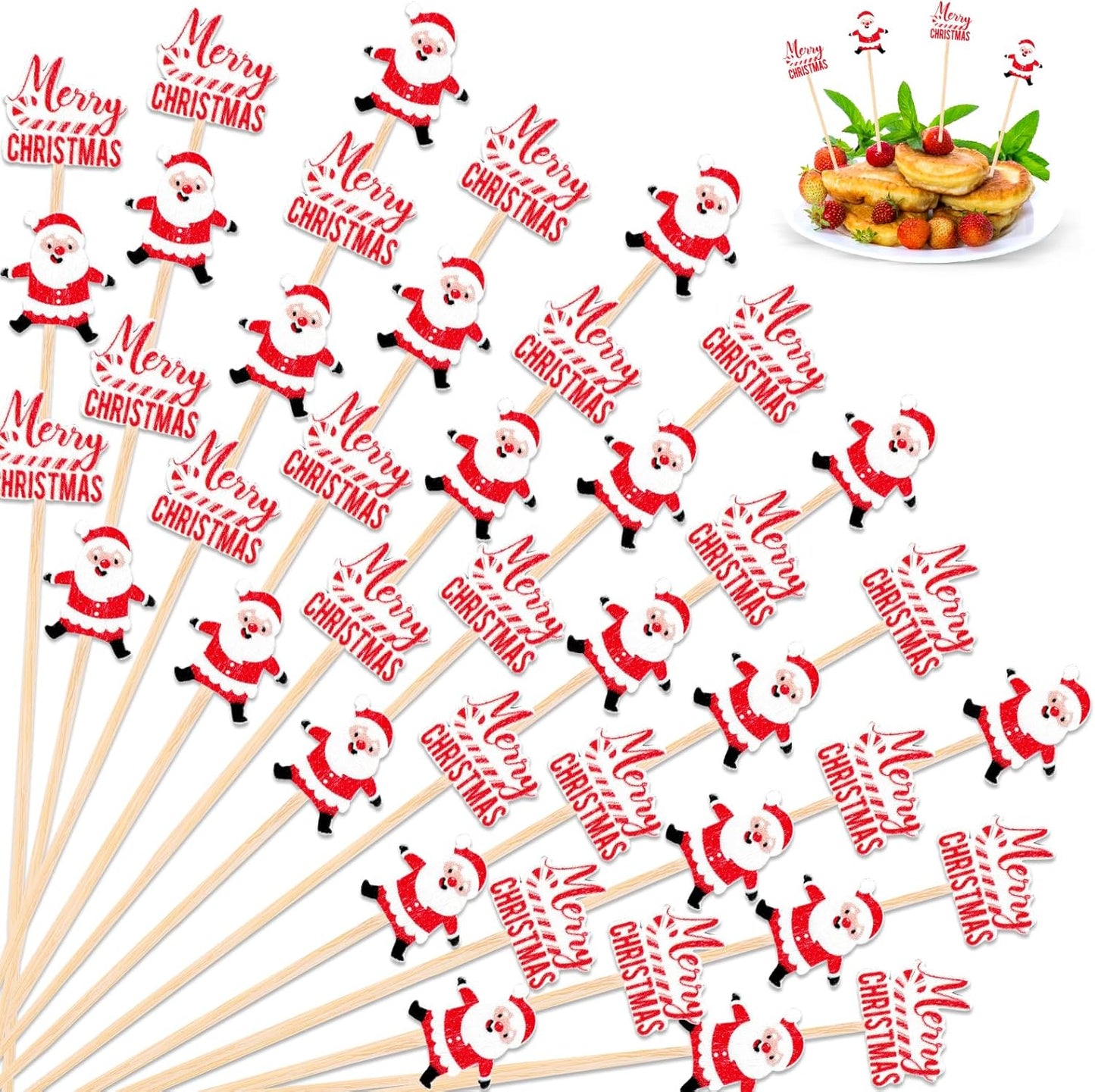 Santa Letter Bamboo Picks - Festive Party Decor