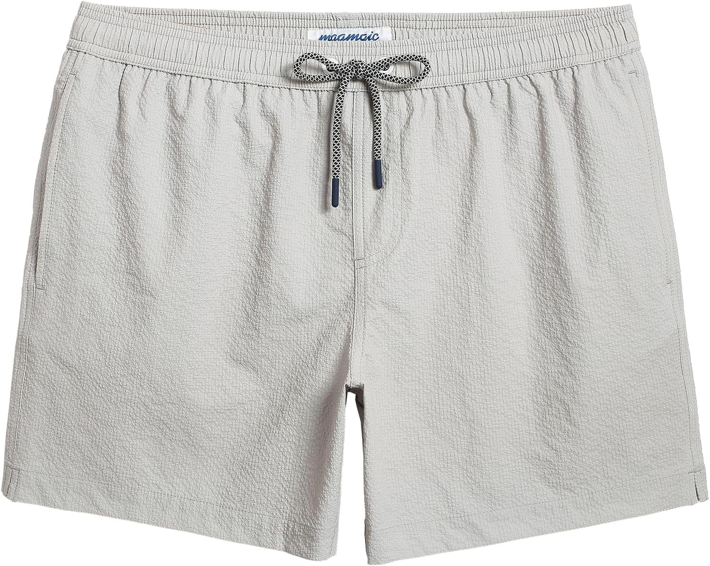 maamgic Men's Swim Trunks Quick Dry Seersucker Beach Shorts
