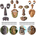 4 Pack Tree Faces Decor Outdoor - Funny Old Man Tree Huggers