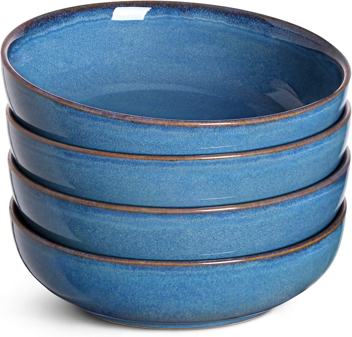 LE TAUCI Pasta Bowls Set of 4 - 45 Ounce Ceramic Serving Bowls