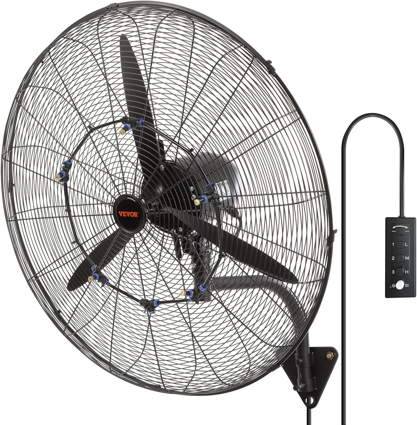 VEVOR 30 Inch Wall-Mount Misting Fan for Outdoor Cooling