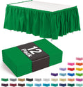 Exquisite Ruffle Table Skirt Emerald Green 12 Pack 14 ft - Elegant