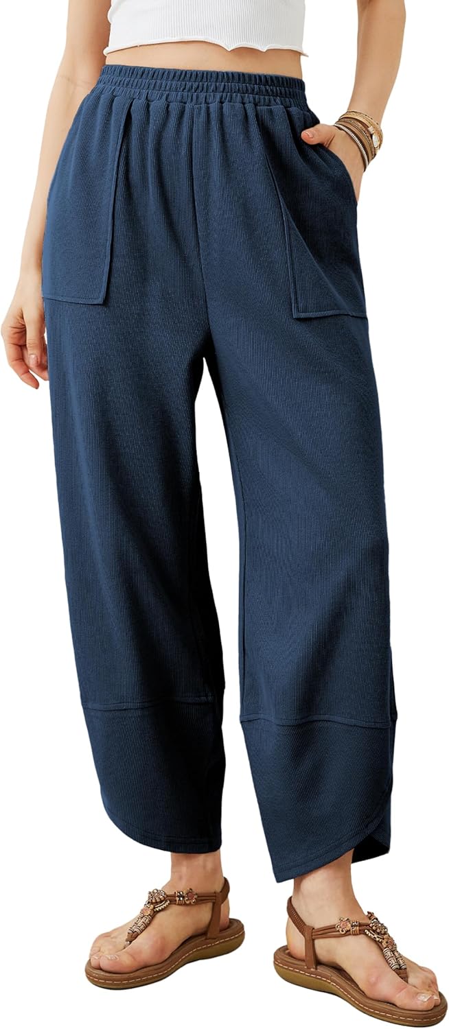 Womens Baggy Wide Leg Pants for Summer Casual Comfort