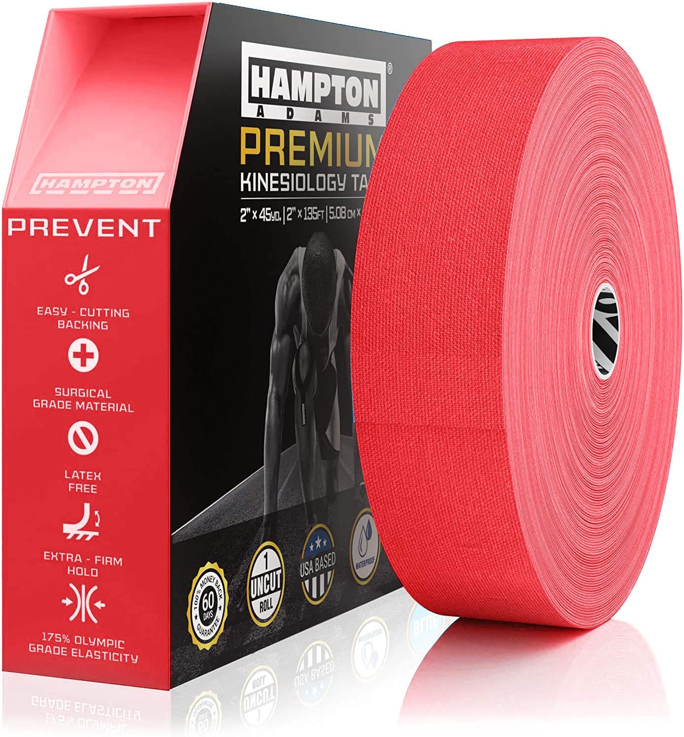 Hampton Adams Elastic Kinesiology Tape for Pain Relief & Support