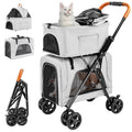 Double Pet Stroller with Detachable Carrier for Medium Small Dogs