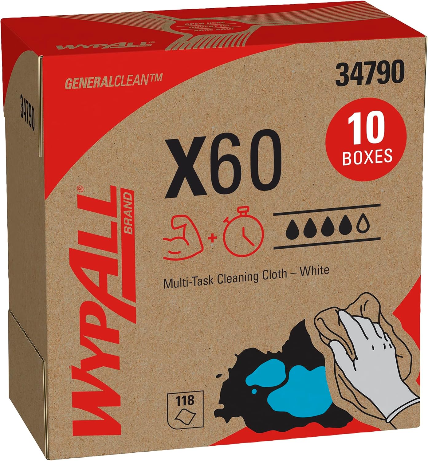 WypAll GeneralClean X60 Cloths for Strong Multi-Task Cleaning