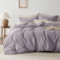 Washed Cotton Duvet Cover King Size - Lavender Minimalist Comfort