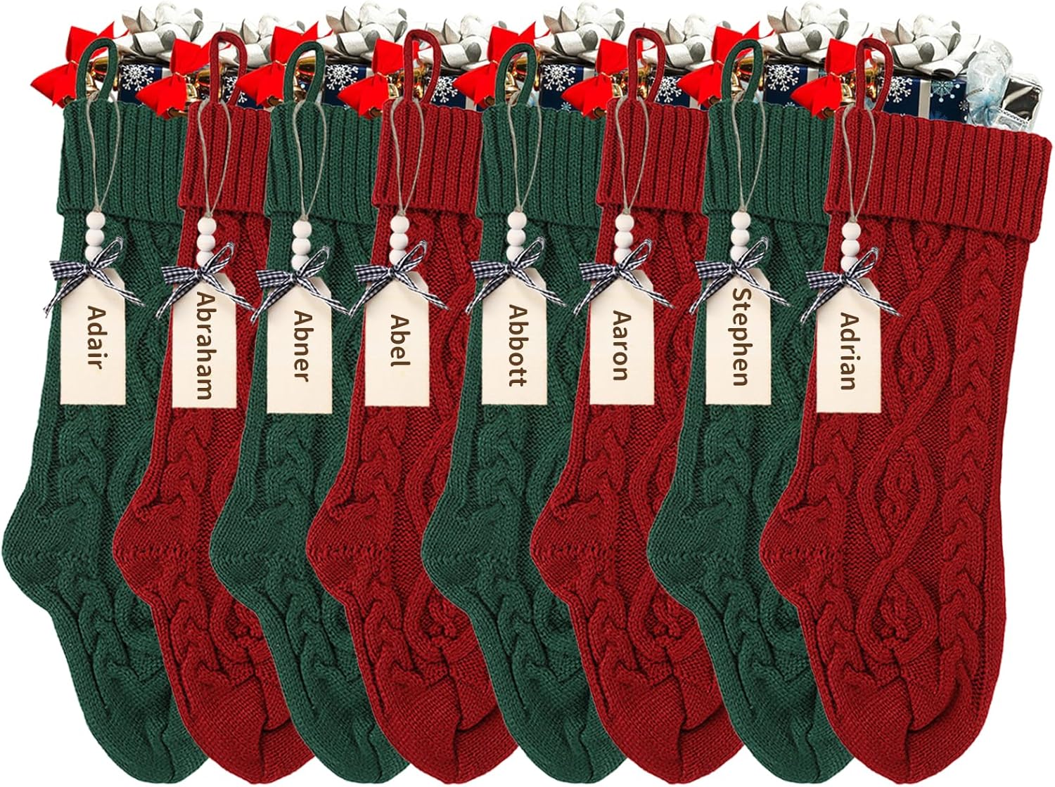 18 Inch Personalized Christmas Stockings Set for Holiday Decor