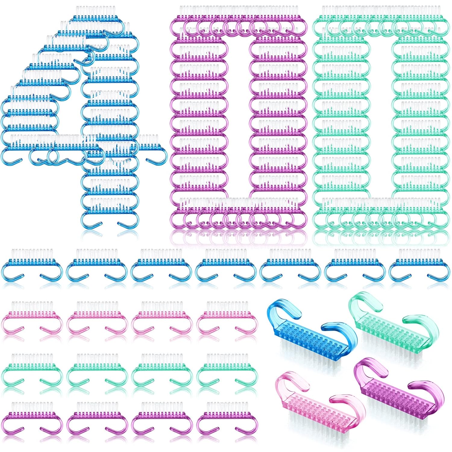 Bokon 400 Pcs Nail Brush Set for Effective Cleaning and Care