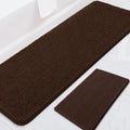 Coffee Chenille Bath Rug Set 2 Piece 59x24 + 24x16 in - Ultra Thick