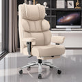 Big and Tall Leather Gaming Chair with Adjustable Footrest for Support