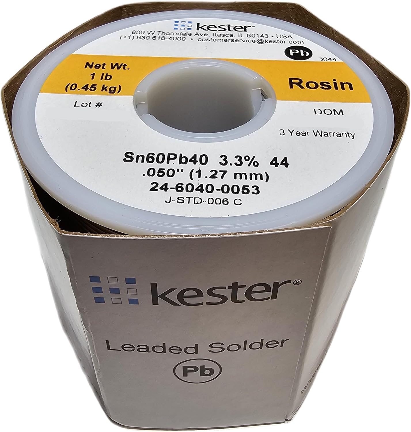 Kester 24-6040-0053 Solder Roll for Precision Electronics Work