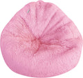 Delmach Fluffy Pink Faux Fur Bean Bag Cover - Comfy Storage Solution