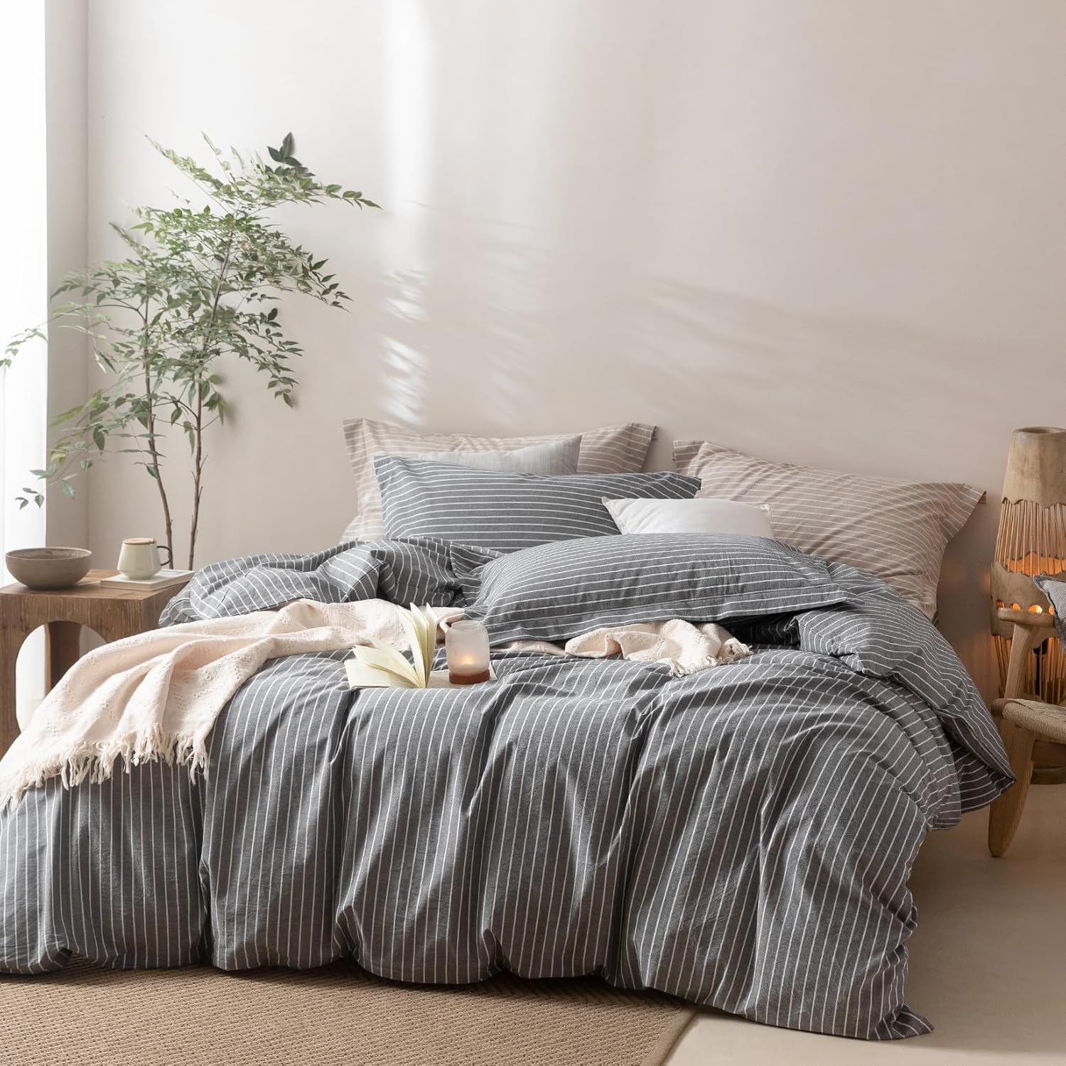 Pinstripe Duvet Cover Queen Size for Ultimate Comfort and Style