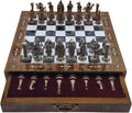 15 Handmade Chess Set with British Army Metal Pieces - Luxury Board