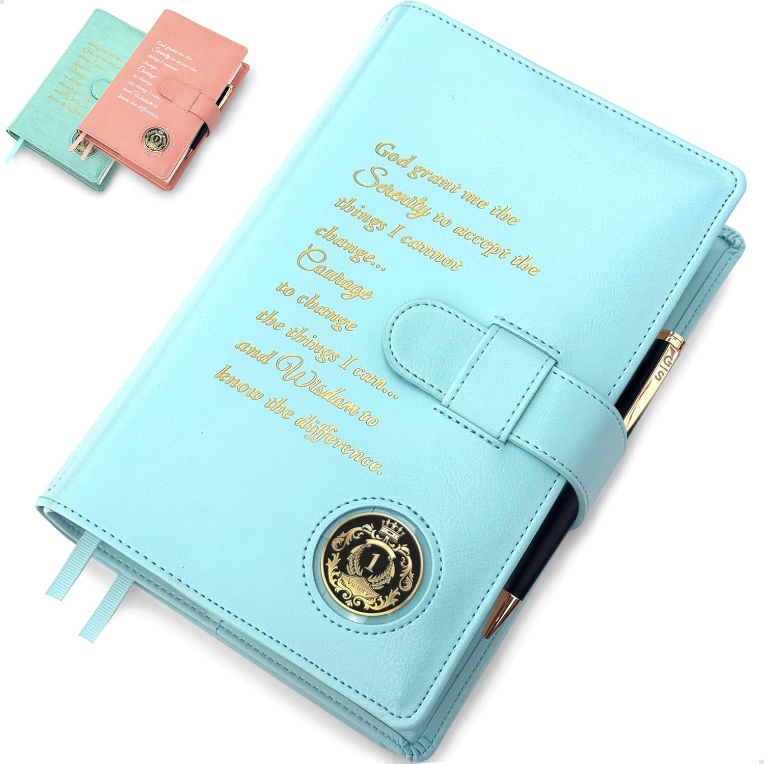 Double AA Big Book Cover with Coin Holder for Alcoholics Anonymous