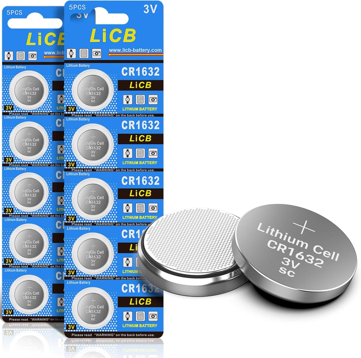 Long-Lasting Power: LiCB 10 Pack CR1632 Battery
