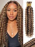Ombre Human Braiding Hair KULYMUWIG 20in Deep Wave 100g