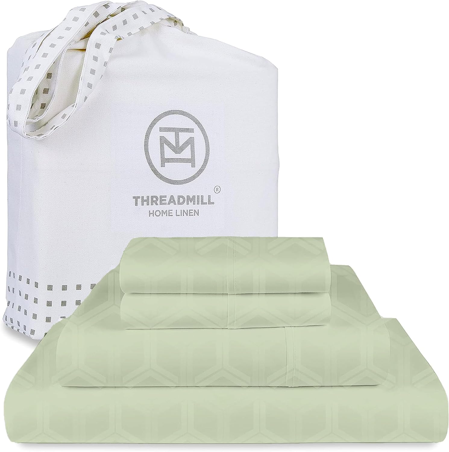 Threadmill 100% Cotton Full Bed Sheets Set with Deep Pockets