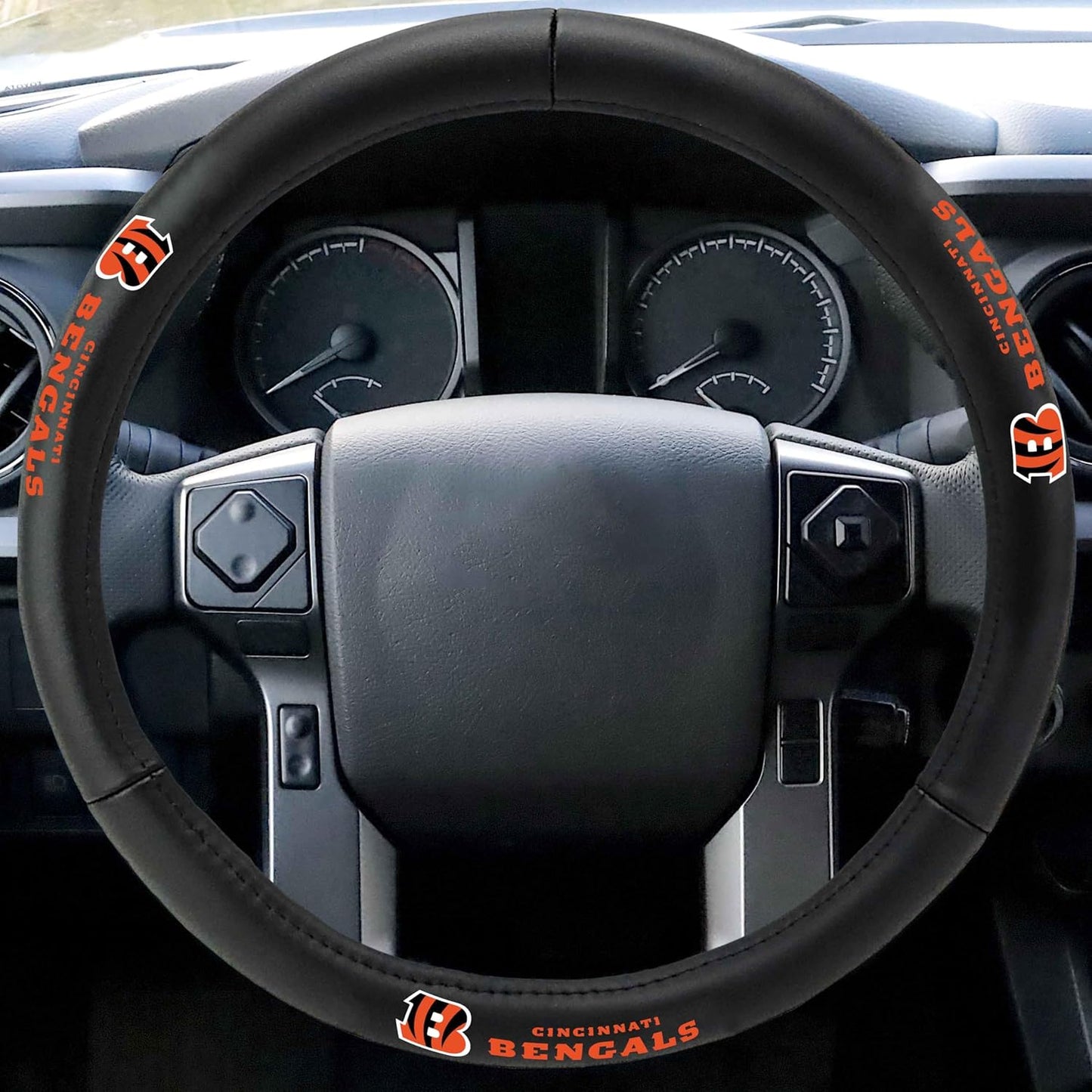 Cincinnati Bengals Genuine Leather Steering Wheel Cover for Cars