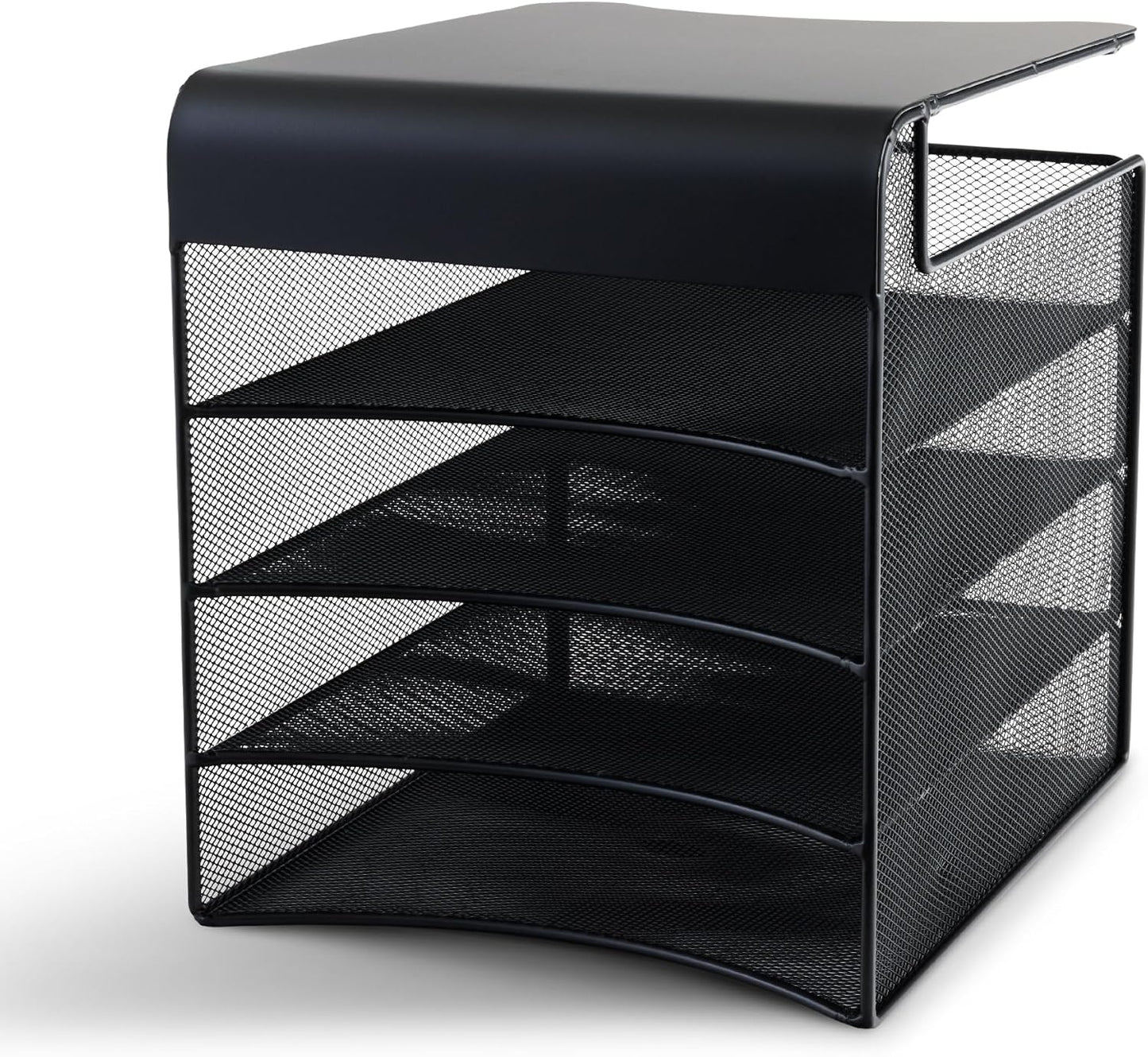 Safco Under Desk Organizer: 4-Tray Steel Mesh Mail Sorter