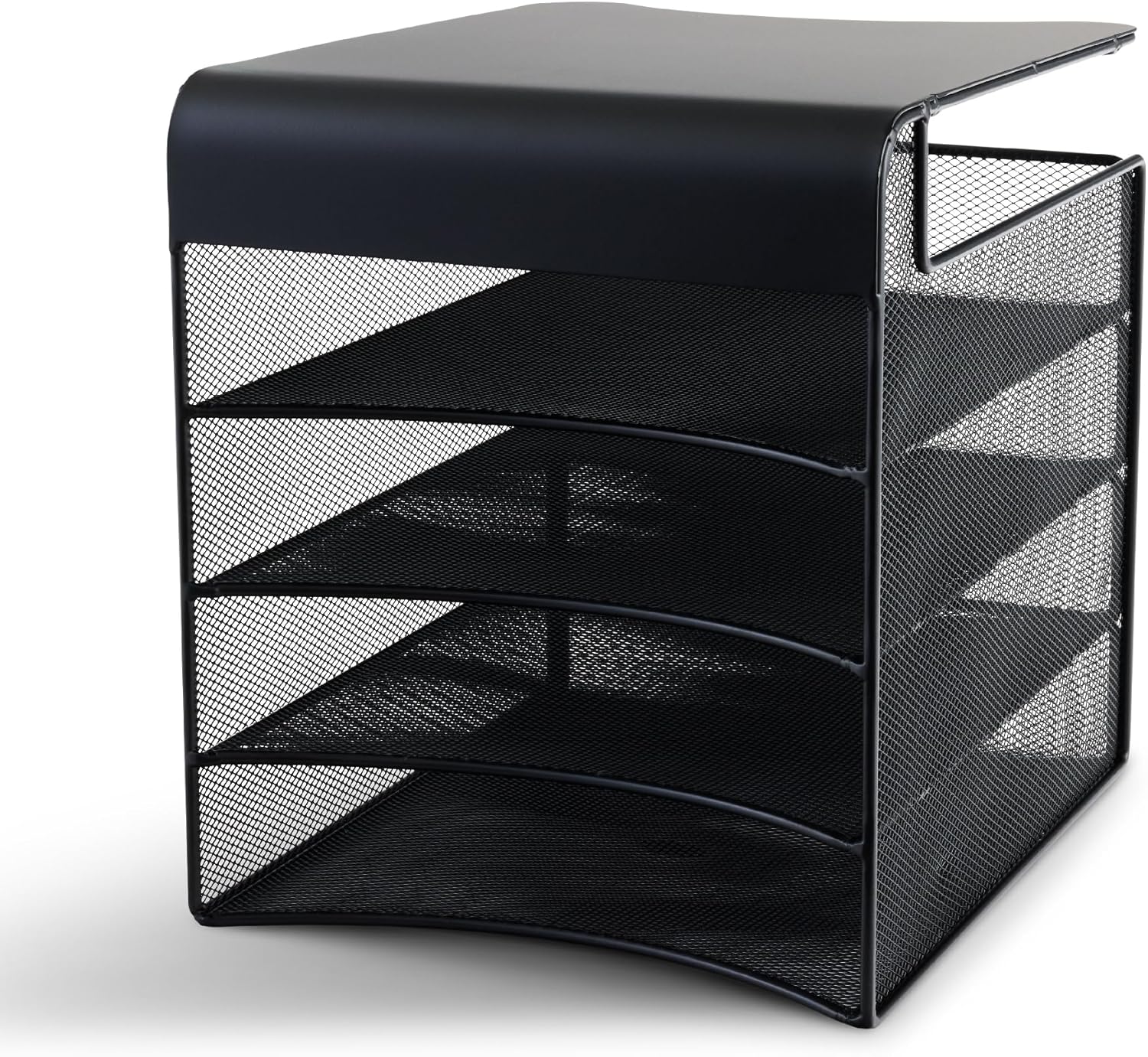 Safco Under Desk Organizer: 4-Tray Steel Mesh Mail Sorter